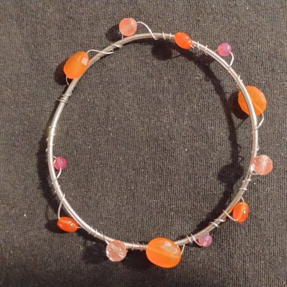 Beautiful Thin Vintage Sterling Silver Beaded Decorated Bracelets (2) - Picture 5 of 8